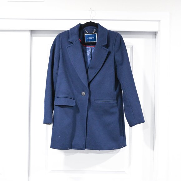 J. Crew Size XS Blue Blazer-coat in Italian wool-cashmere - Picture 6 of 11